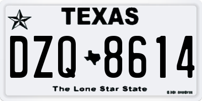 TX license plate DZQ8614