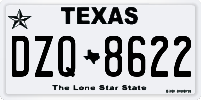 TX license plate DZQ8622