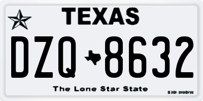 TX license plate DZQ8632