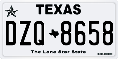 TX license plate DZQ8658