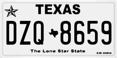 TX license plate DZQ8659