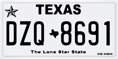 TX license plate DZQ8691