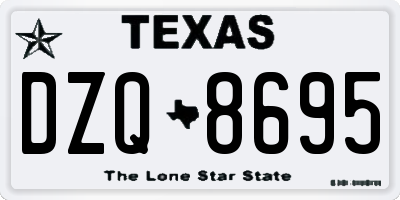 TX license plate DZQ8695