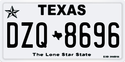 TX license plate DZQ8696