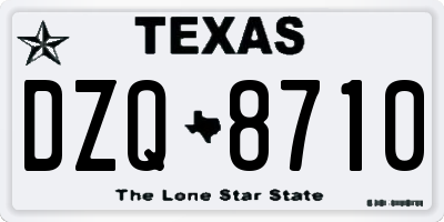 TX license plate DZQ8710