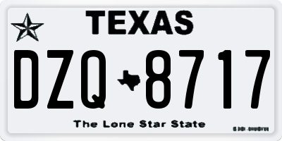TX license plate DZQ8717