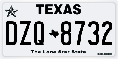 TX license plate DZQ8732
