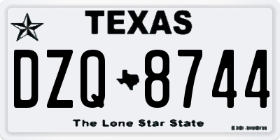 TX license plate DZQ8744