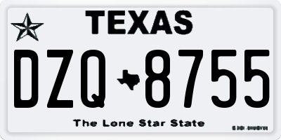 TX license plate DZQ8755