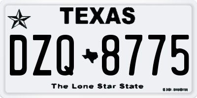 TX license plate DZQ8775