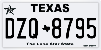 TX license plate DZQ8795