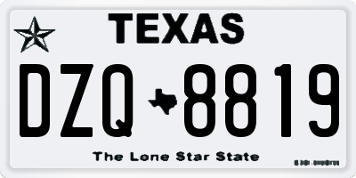 TX license plate DZQ8819