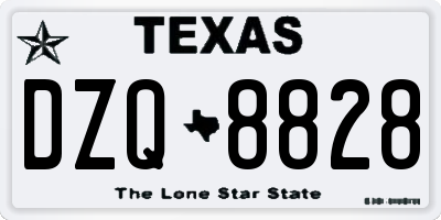 TX license plate DZQ8828