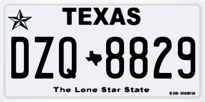 TX license plate DZQ8829