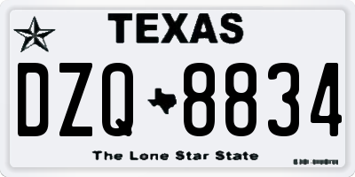 TX license plate DZQ8834
