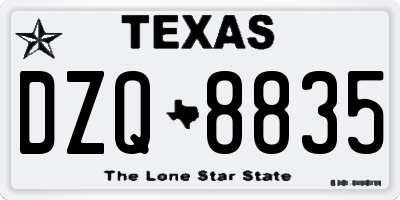 TX license plate DZQ8835