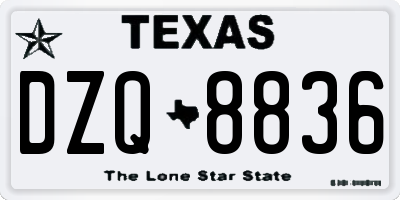 TX license plate DZQ8836