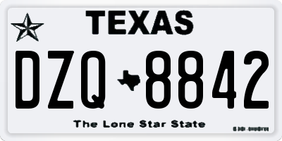 TX license plate DZQ8842