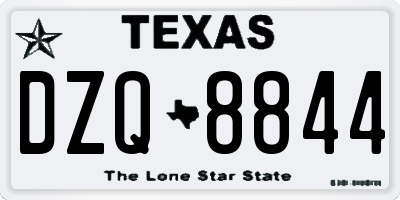 TX license plate DZQ8844