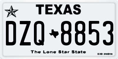 TX license plate DZQ8853