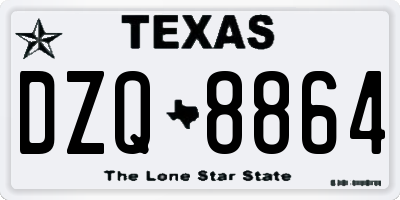 TX license plate DZQ8864