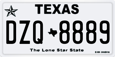 TX license plate DZQ8889