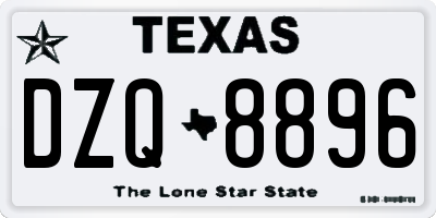 TX license plate DZQ8896