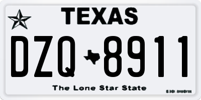 TX license plate DZQ8911