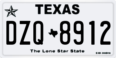 TX license plate DZQ8912