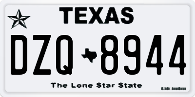 TX license plate DZQ8944