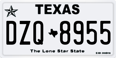 TX license plate DZQ8955