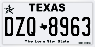 TX license plate DZQ8963