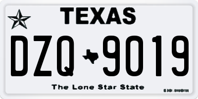 TX license plate DZQ9019