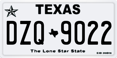 TX license plate DZQ9022