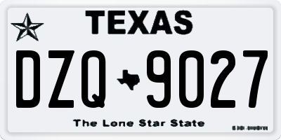 TX license plate DZQ9027