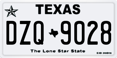 TX license plate DZQ9028
