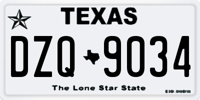 TX license plate DZQ9034