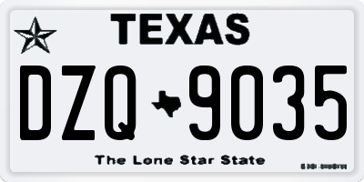 TX license plate DZQ9035