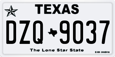TX license plate DZQ9037