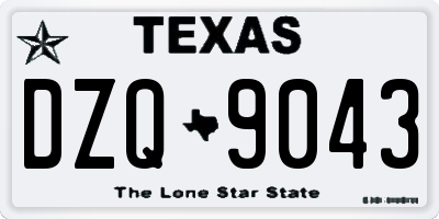 TX license plate DZQ9043