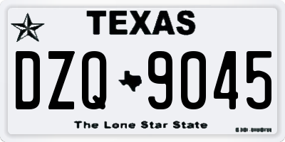 TX license plate DZQ9045