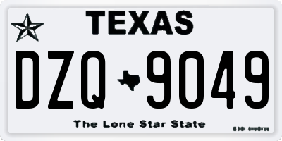TX license plate DZQ9049
