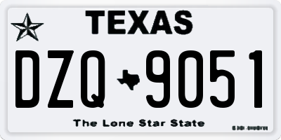 TX license plate DZQ9051