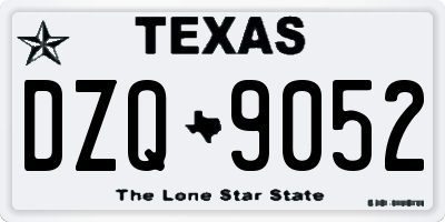 TX license plate DZQ9052