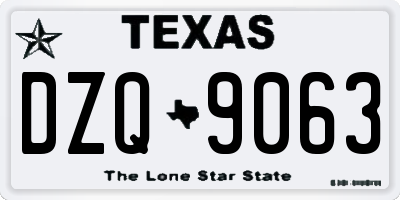 TX license plate DZQ9063