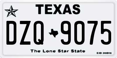 TX license plate DZQ9075