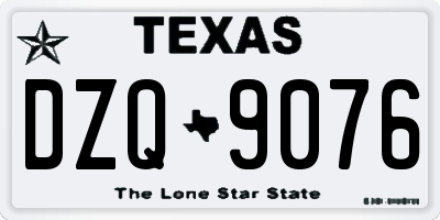 TX license plate DZQ9076