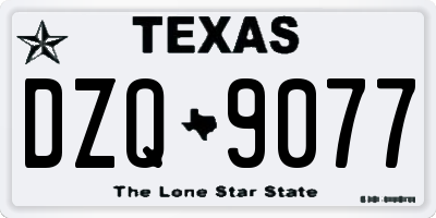 TX license plate DZQ9077