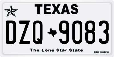 TX license plate DZQ9083