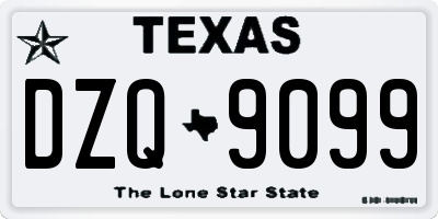 TX license plate DZQ9099